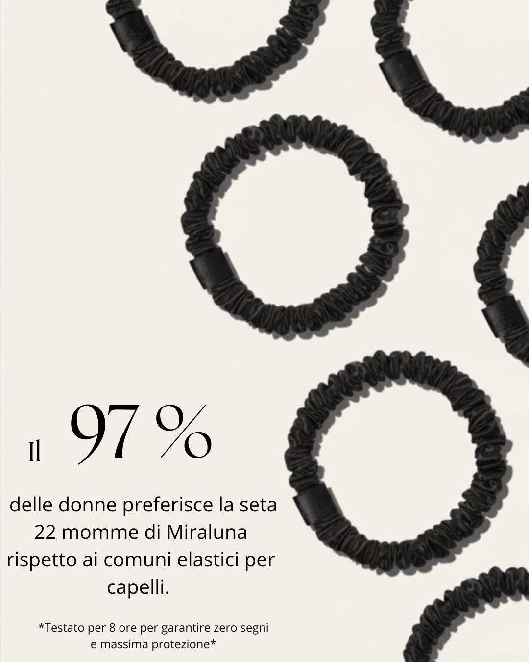 Set 6 scrunchies in seta di gelso