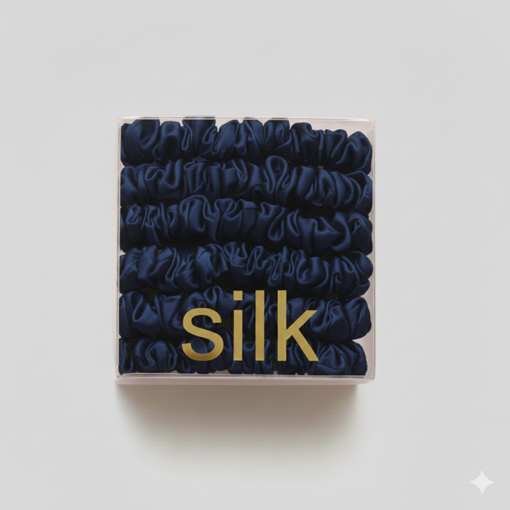 Set 6 scrunchies in seta di gelso