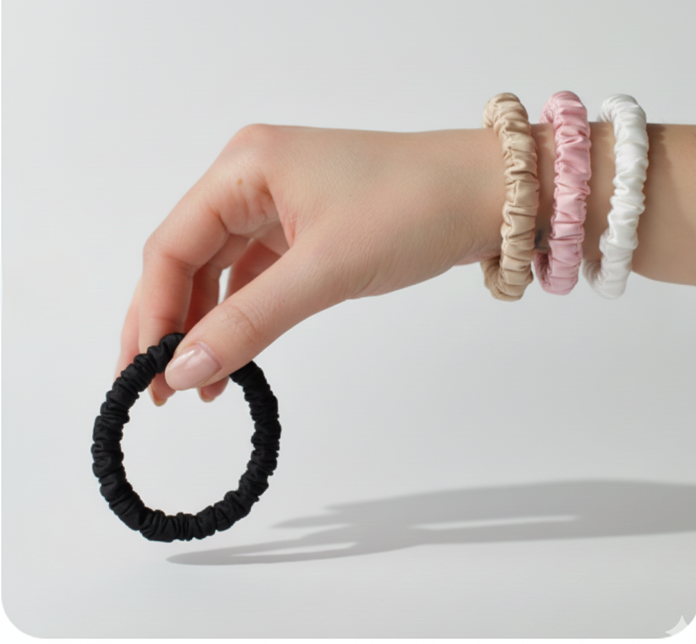 Set 6 scrunchies in seta di gelso