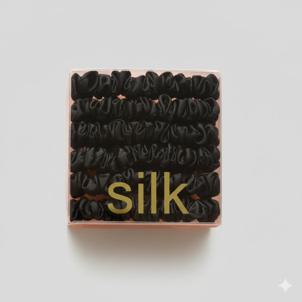 Set 6 scrunchies in seta di gelso