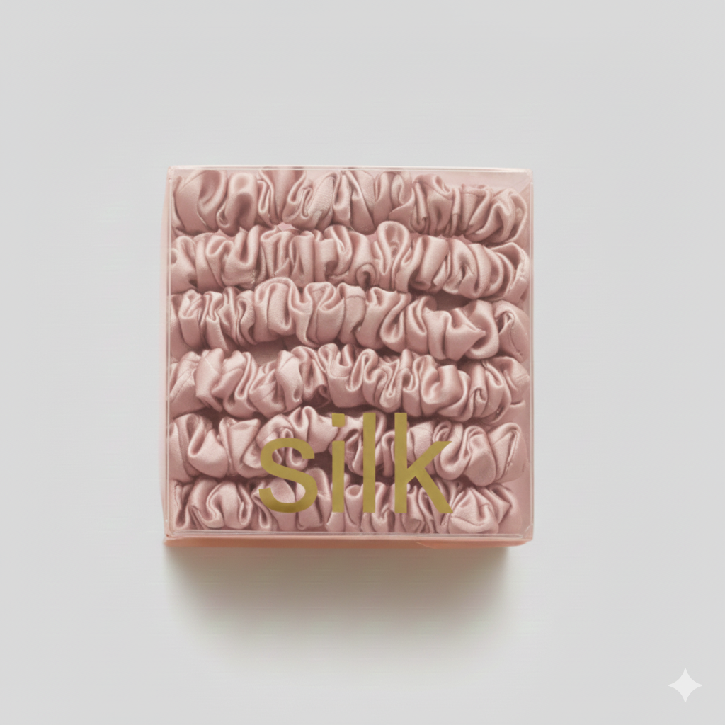 Set 6 scrunchies in seta di gelso